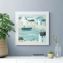 Dunelm House With Blue Door II Framed Print