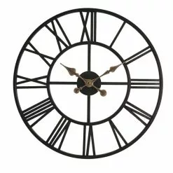 Dunelm Skeleton Antique Brass Effect Wall Clock 70cm -clocks Sales Store 30808468 alt02