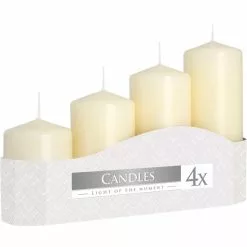 Bispol Set Of 4 Cream Graduated Size Pillar Candles