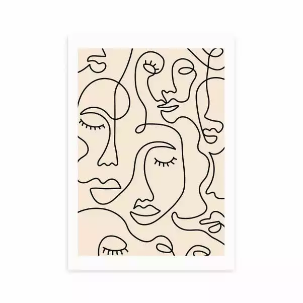 East End Prints Single Line Faces Print 2 East End Prints Single Line Faces Print - Image 2