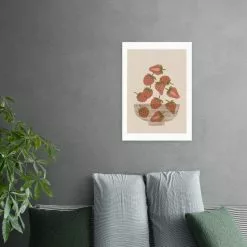 East End Prints Strawberry Bowl Print