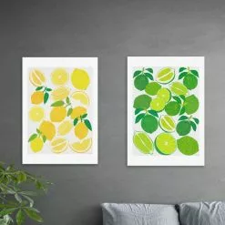 Set Of 2 East End Prints Lemon & Lime Prints