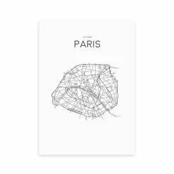 East End Prints City Map Paris Print